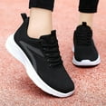 thumbnail image 3 of Women's Textured Sneakers,Breathable Running Shoes,Women's Slip Resistant Shoes,Stripe Design,Black, 3 of 6