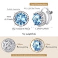 thumbnail image 3 of FindChic Pure Sterling Silver Clip On Earrings for Women, Round 8MM Cubic Zirconia Non Pierced Studs Blue Aquamarine Birthstone Earrings Birthday Mothers Day Jewelry Gifts Her Mom Lady Adults Ideas, 3 of 8
