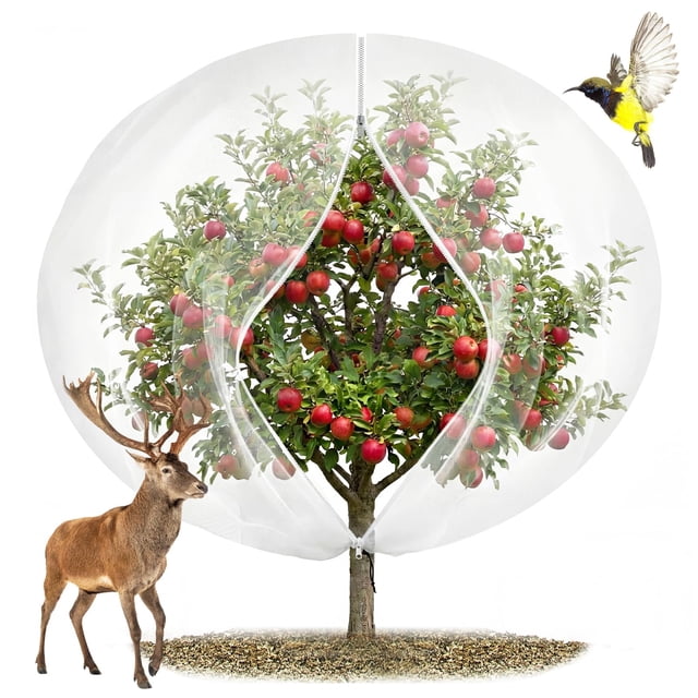 Malla protectora para árboles frutales EaseThrift 3,7 x 3,7 m de alta resistencia con cierre de cremallera