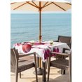 thumbnail image 2 of Outdoor Tablecloth with Umbrella Hole and Zipper, Valentine's Day Square Table Cloth 54x54 Inch Waterproof Tablecloth, Red Flamingos Roses Love Romance White Picnic Table Cover for Patio Camping, 2 of 7