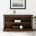 thumbnail image 4 of 52" Lateral Bookshelf with Decorative Metal Sides - Dark Walnut, 4 of 7