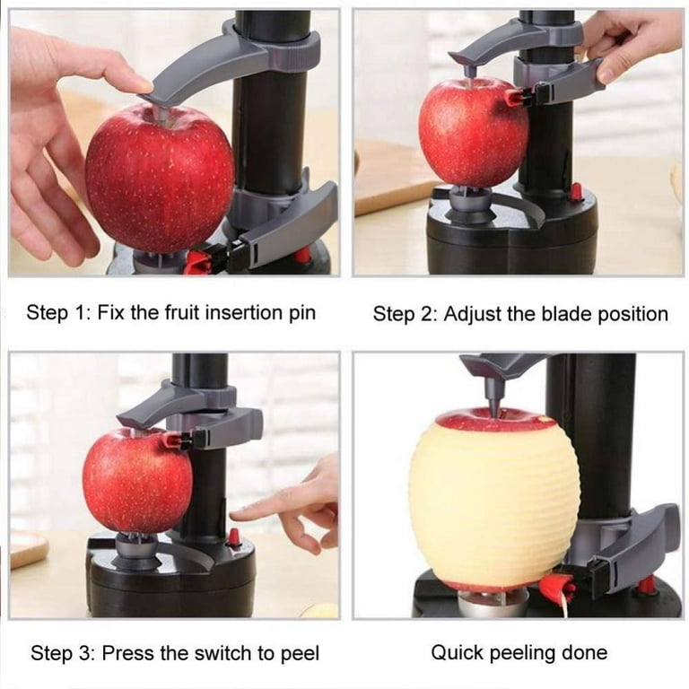 Electric Potato Peelers Automatic Rotating Apple Peeler Potato Peeling  Machine Automatic Fruits Vegetables Cutter Kitchen Peeling Tool1pc-black