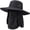 Black, variant on Wide Brim Sun Hat with Detachable Face & Neck Cover, UV Protection for Outdoor Hiking Fishing,Colour as Pictured