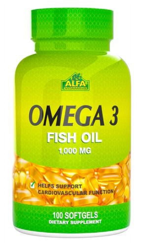 (3 pack) Alfa Natural Omega-3 Fish Oil Softgels, 1000 Mg, 100 Ct