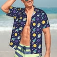 thumbnail image 5 of Picia Astronaut Corgi Gentle Cotton Regular Fit Short Sleeve Casual Hawaiian Shirt for Men-3X-Large, 5 of 9