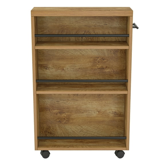 Tribesigns Slim Storage Cart, Rolling Narrow Kitchen Cart on Wheels for Small Place, 4-Tier Slide Out Slim Utility Cart Skinny Laundry Cart with Handle for Kitchen, Bathroom, Laundry (Farmhouse)