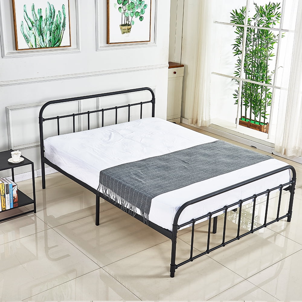 DIKAPA Queen Size Bed Frame &Base/Metal Platform Mattress Foundation