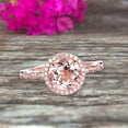 thumbnail image 3 of 1.75 Carat 6mm Round Cut Morganite Ring Engagement Ring Promise Ring Anniversary Ring 10k Rose Gold Pink Gem Stone Art Deco, 3 of 6