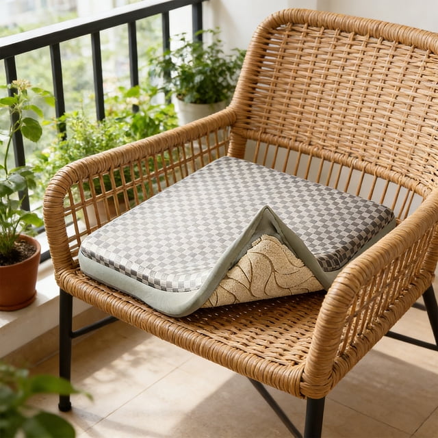 Cojín reversible para silla de oficina – Cojín suave de poliéster transpirable – Comodidad para todas las estaciones para escritorio, comedor o uso doméstico.