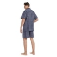 thumbnail image 4 of Men Cotton Pajama Shorts For Men Lightweight Plaid Soft Nightwear Short Sleeves PJS With Pockets, 4 of 5