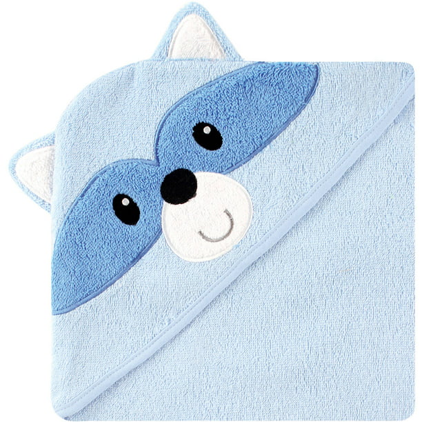 Luvable Friends Cotton Terry Animal Hooded Towel, Raccoon 