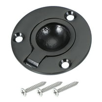 Uxcell 2" Round Flush Pull Ring Handles Square Recessed Door Pull Hidden Boat Hatch Latch,Black
