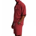 thumbnail image 7 of Domzest Mens Two Piece Short Set Short Sleeve Classic Polo Shirts & Drawstring Shorts Summer Outfits Tracksuits Wine 2XL, 7 of 7