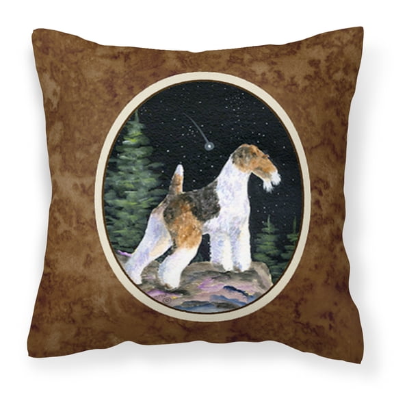 Carolines Treasures SS8500PW1414 Starry Night Fox Terrier Fabric Decorative Pillow, 14Hx14W, multicolor