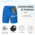 thumbnail image 3 of Mens Swim Trunks Oklahoma Flag Quick Dry Board Shorts with Compression Liner, 3 of 6