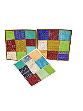 Mogul 3 Indian Pillow Cover Sari Pillowcases Patchwork Embroidered Cushion Cover Home DƩcor