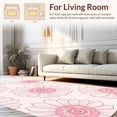 thumbnail image 2 of ODIKA 8'x10' Machine Washable Non-Slip Area Rug, Vintage Blooming Rose Circle Medallion Accent Throw High Traffic Rug, Pink, 236176, 2 of 7