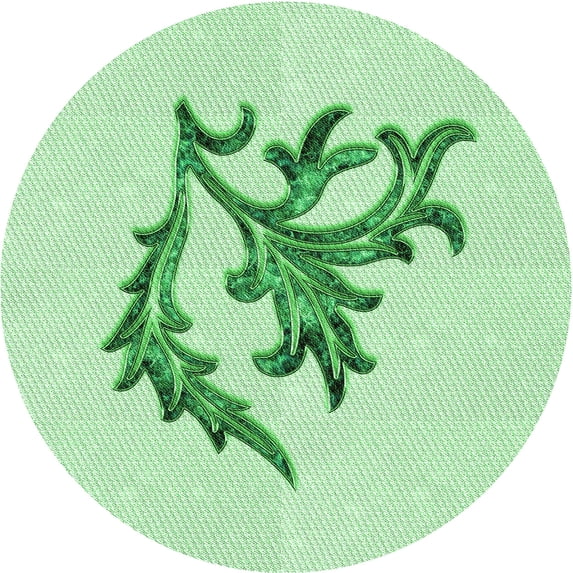 Ahgly Company Machine Washable Indoor Round Transitional Mint Green Area Rugs, 5' Round