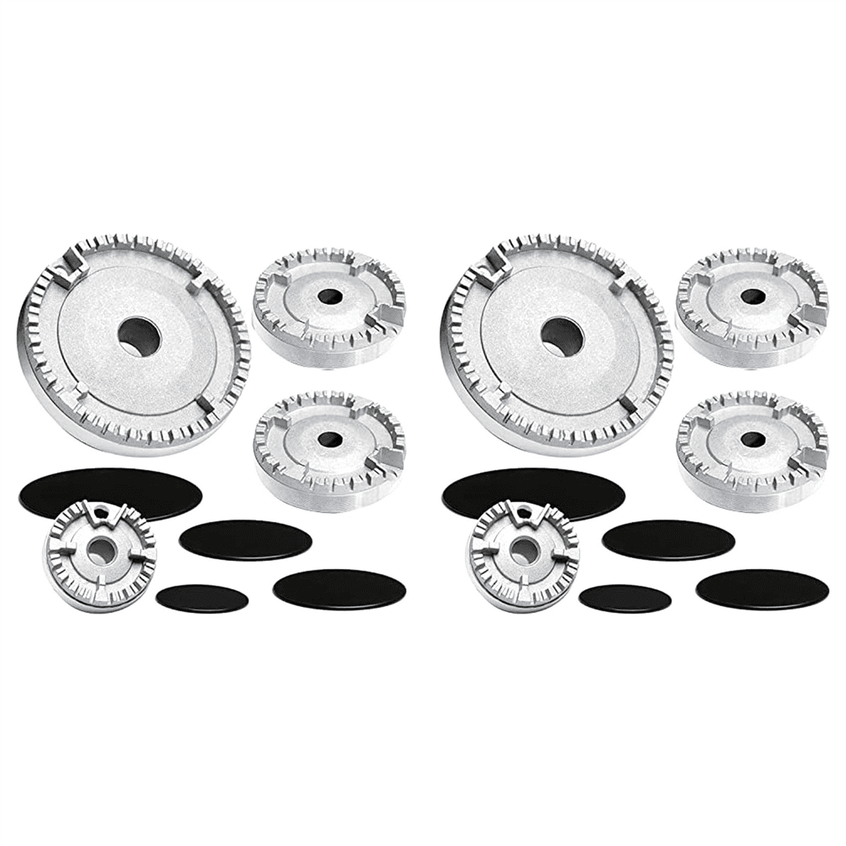 8X Universal Burner Crown Flame Cap Oven Cooker Hob Gas for ,Flame Burner Cap Crown Fits All Between Sizes Flat,8 x Accessory part
