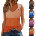 thumbnail image 5 of XMMSWDLA Summer Tank Cute Tops Women Casual Sleeveless Shirt Loose Fit Scoop Neck O Ring Shoulder Blouse Orange Maternity Tank Tops Women, 5 of 5