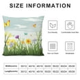 thumbnail image 5 of Creowell  Daffodils Pillow Sham, Daffodil Field with Butterflies Meadow and Grass Springtime Park Easter Print, Decorative Standard Printed Pillowcase, Green Yellow, 5 of 5