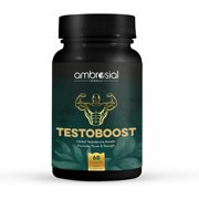 Ambrosial Testoboost Ultra Premium Herbal Testosterone Booster for Men | Blend of 3 Natural Herbs Testosterone Supplements for Men | Support Muscle Growth & Energy Boost (2 Month Supply-60 Capsules)
