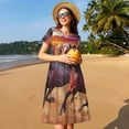 thumbnail image 4 of Balery a herd of horses Pattern Womens Dresses Loose Short sleeve Sundresses Swimsuit Coverup 2025 Summer Casual Dress for Women - A-Line Swing Dress, 4 of 6