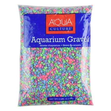 Purple Gravel - Aqua Culture Aquarium Gravel, Hot Rainbow, 5 lbs