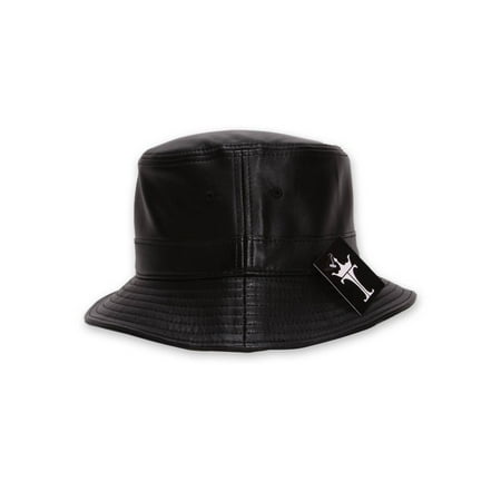 TopHeadwear Faux Leather Bucket Hat - Black | Walmart Canada