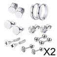 thumbnail image 1 of Juego De 2x14 Aretes Con Múltiples Piercings Para Fiestas, Cumpleaños, 6 Mm, Plata, 1 of 8