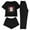 X148-Black, variant on Censtreet Women's 3 Piece Pajama Set Short Sleeve Sleepwear Pj Set Top and Shorts Pants Pjs
