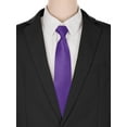 thumbnail image 5 of INSPIRE CHIC Men's Pretied Zipper Ties Solid Color Satin Shine Neckties Formal Casual Purple, 5 of 5