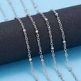 thumbnail image 2 of Resistant 304 Stainless Steel Cable Chains Satellite Chains with Rondelle Beads Soldered Flat Oval Stainless Steel color Link: 1.5x1mm Bead: 2x1mm, 2 of 4