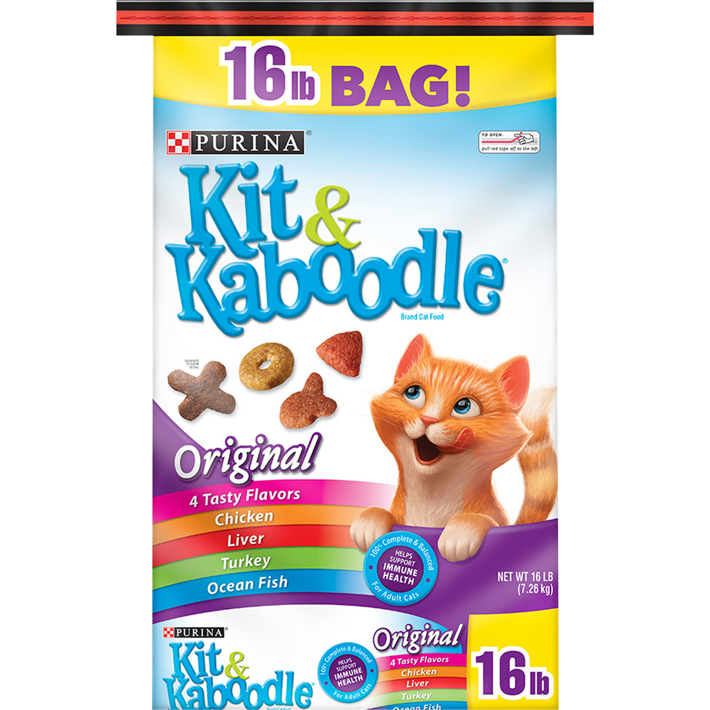 Purina Kit & Kaboodle Dry Cat Food, Original, 16 lb. Bag