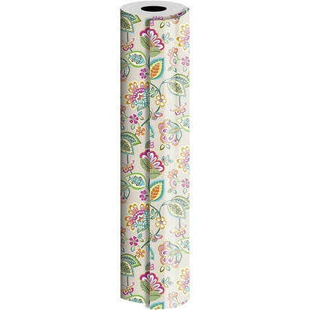 JAM Industrial Bulk Wrapping Paper, 1/Pack, Deco Floral Gift Wrap, 520 Sq Ft (1/4 Ream)