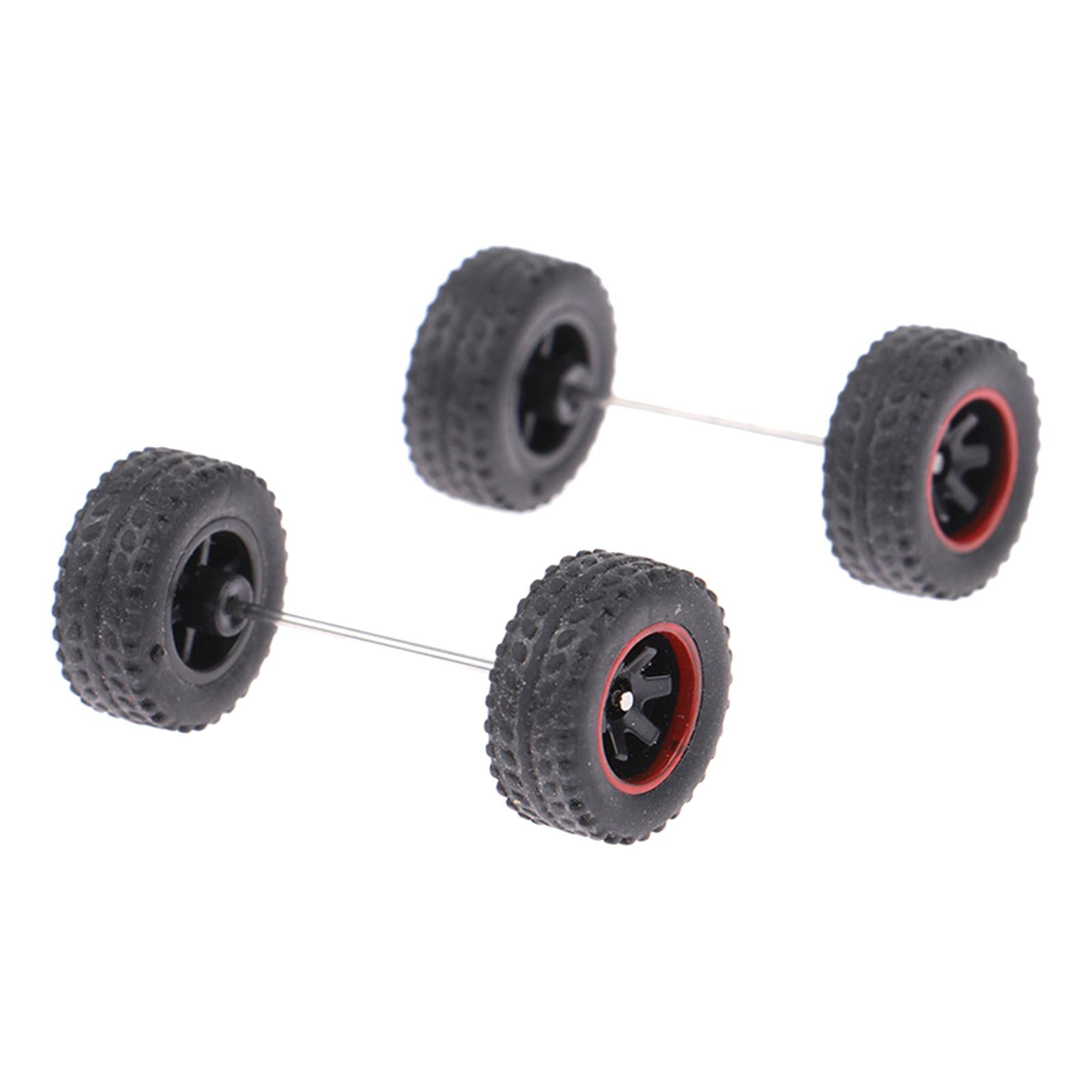 Lot De 4 Roues Modèle 1/64 - Pièces De Rechange Pour Voitures Miniatures, RC - Noir