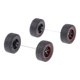 thumbnail image 5 of 4 piezas 1:64 Ruedas de simulación para coche modelo con ejes de varilla redonda para coche negro rojo, 5 of 9
