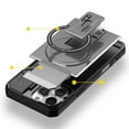 thumbnail image 6 of For iPhone 14 Pro Magnetic Phone Case,With Invisible Kickstand,Compatible with Mag-safe,With Flip Camera Cover,Heavy Duty Shockproof Protection Rugged Anti-fall Durable Phone Case,Black, 6 of 10