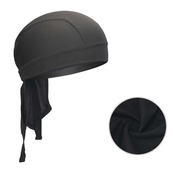 CXHEGBEJ Cooling Head Wraps for Women Men Turban African Headwrap Breathable Headbands Quick Dry Pirate Hat for Outdoor Sports Cycling Fishing Black