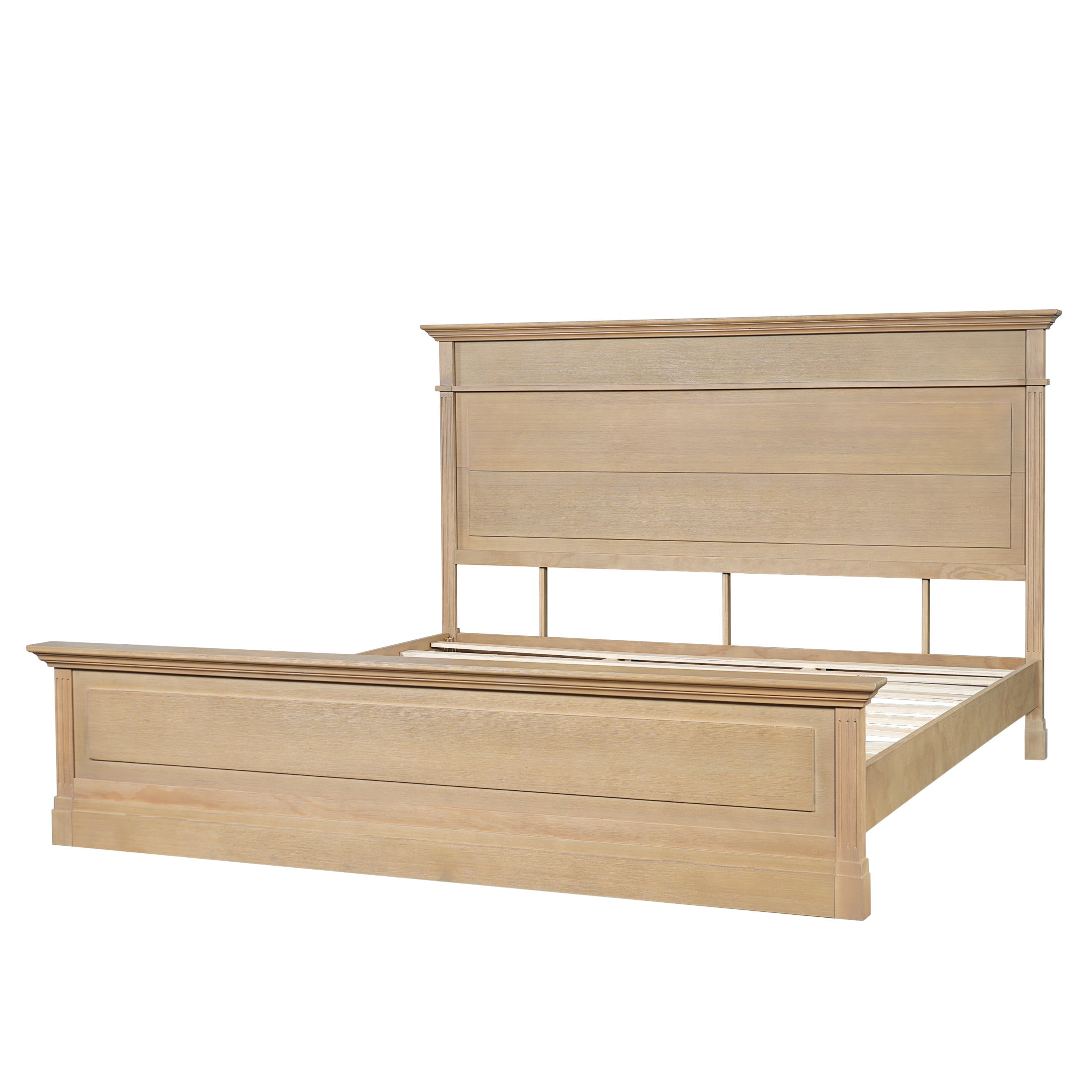 Christopher Knight Home Rustic Solid Wood King Bed Frame with High Headboard and Footboard, Natural