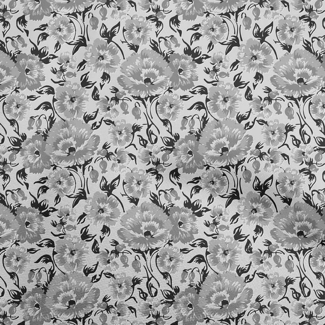 oneOone Cotton Cambric Gray Fabric Florals Craft Projects Decor Fabric Printed By The Yard 42 Inch Wide