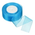 thumbnail image 1 of Unique Bargains 4cm 50 Yard Sheer Organza Ribbon Chiffon Fabric Gift Wrapping, Blue, 1 of 6
