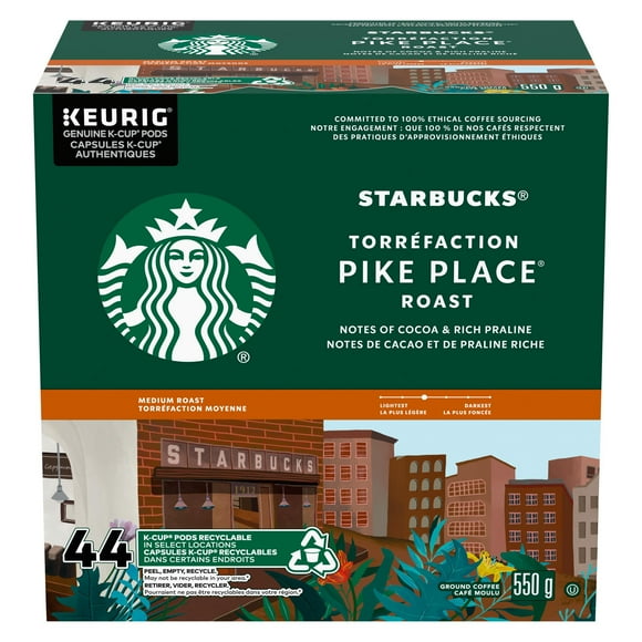 Starbucks PIKE PLACE Medium Roast Keurig K-Cup Coffee Pods 44 ct PIKE PLACE K-Cup, 44 ct