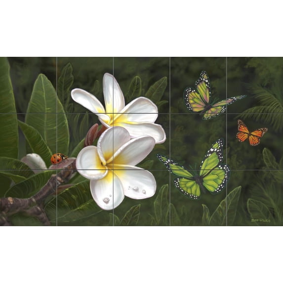 Tile Mural Kitchen Backsplash - Butterfly Dreams - by Jeff Wilkie