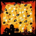thumbnail image 2 of Boys Halloween Pajama Set Soft Two Piece Sleepwear Pumpkin Ghost Print Toddler White Orange, 2 of 3