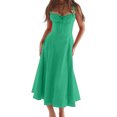 thumbnail image 1 of Vestido Midi Vestido Vestido Midi Bandage para mujer Sin espalda Moda Verano Vestido elegante Cóctel (Verde S) Ygjytge para Mujer Verde T XL, 1 of 9
