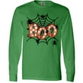 thumbnail image 3 of Inktastic Halloween Boo with Spiders in Web Long Sleeve T-Shirt, 3 of 5