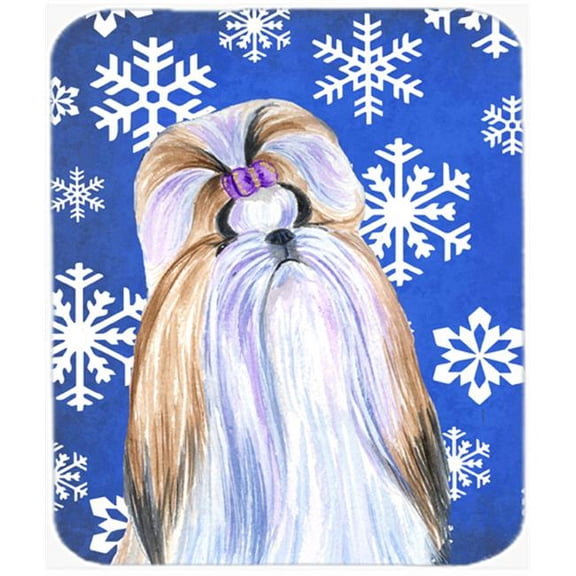 Shih Tzu Winter Snowflakes Holiday Mouse Pad, Hot Pad Or Trivet