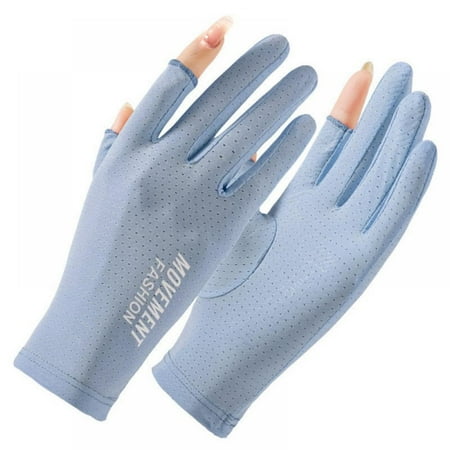 

1 Pairs Cotton 2 Finger Fishing Driving Gloves for Sun UV Protection Non Skid Summer Half Gloves