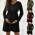 thumbnail image 7 of CaiJunJia Maternity Maxi Dress Long Sleeve Wrap V Neck Baby Shower Pregnancy Dresses for Photoshoot Maternity Clothes, 7 of 7